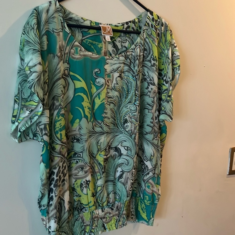 JM collection multicolored ladies blouse